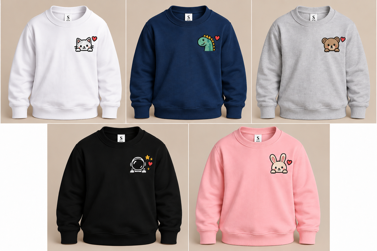 Sweat enfant personnalisé - Petite broderie cœur