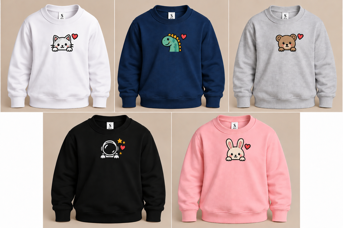 Sweat enfant personnalisé - Moyenne broderie poitrine